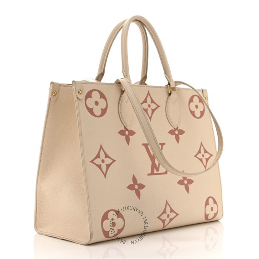 Túi Xách Louis Vuitton Empreinte Monogram Giant Onthego MM Creme Rose Trianon NSBD822