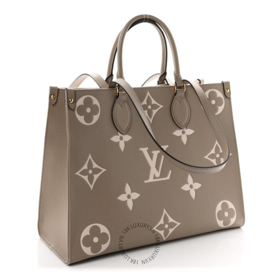 Túi Xách Louis Vuitton Empreinte Monogram Giant Onthego MM Tourterelle Creme MNGR659