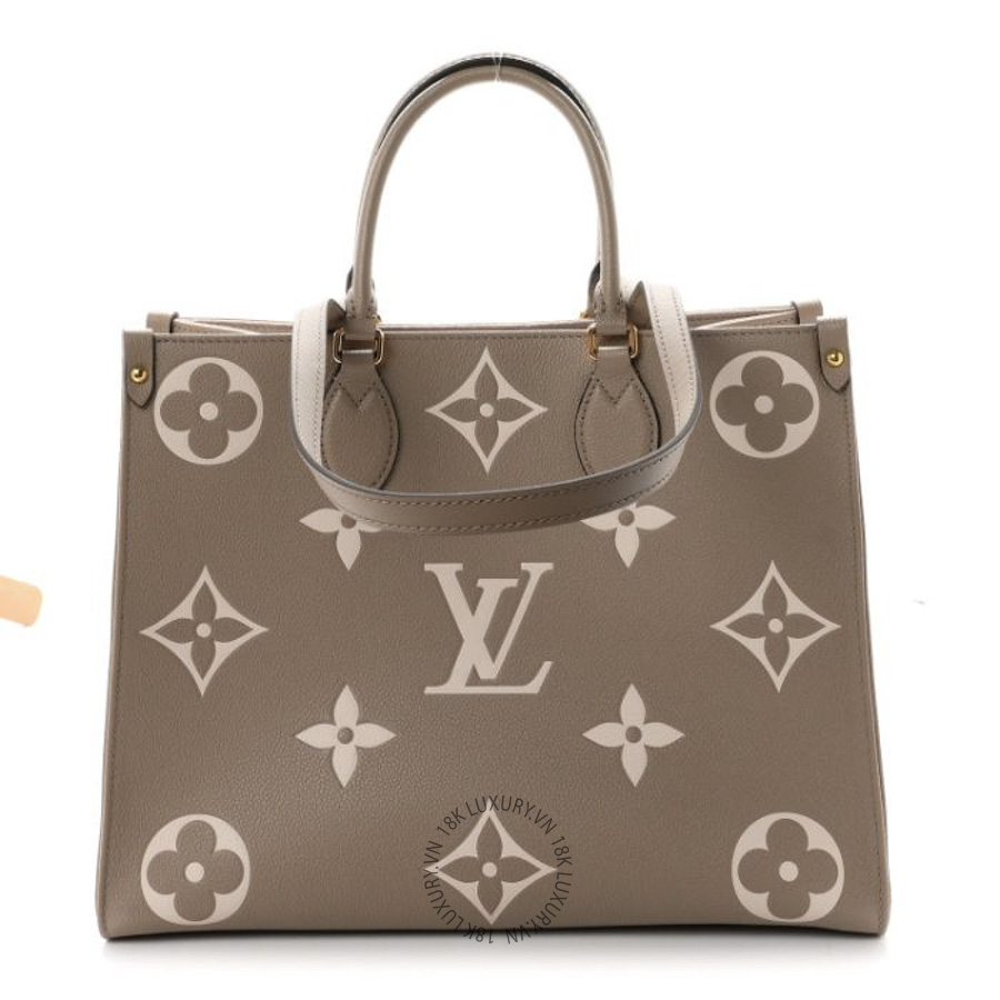 Túi Xách Louis Vuitton Empreinte Monogram Giant Onthego MM Tourterelle Creme MNGR659