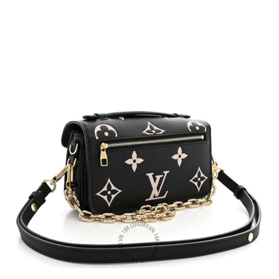 Túi Xách Louis Vuitton Empreinte Monogram Giant Pochette Metis East West Black Beige NSBD772