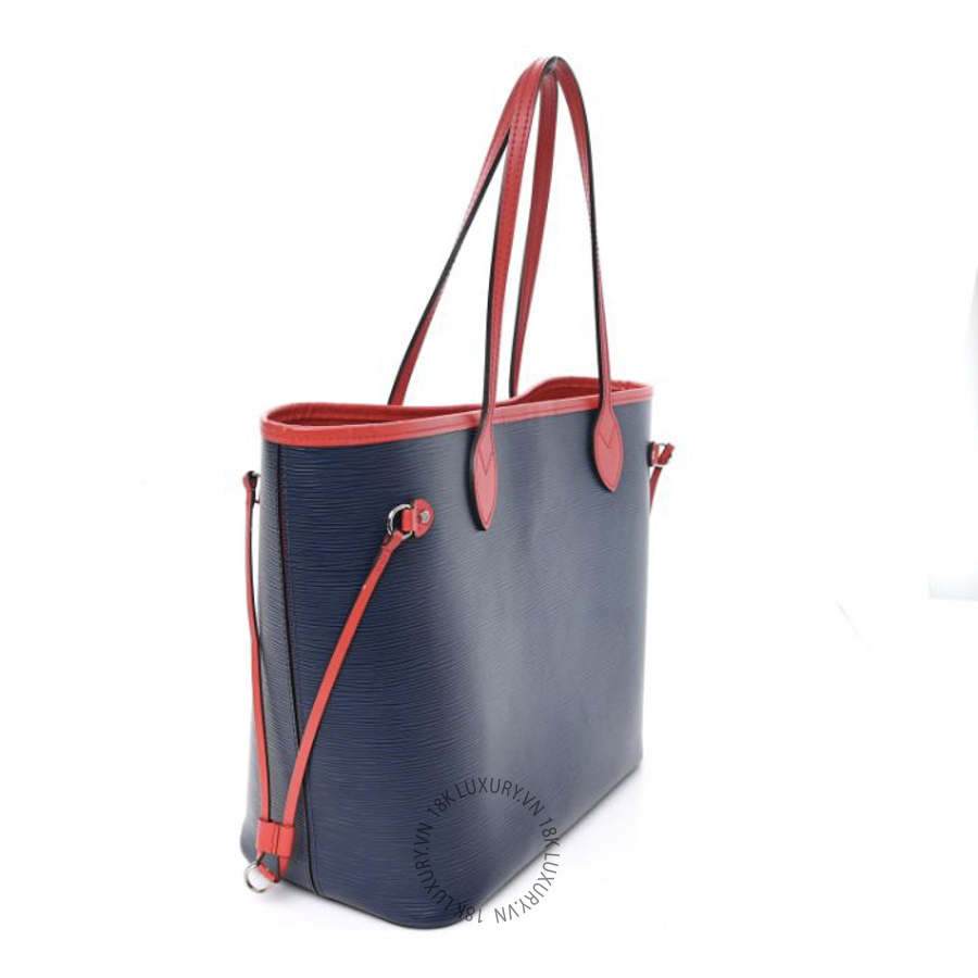 Túi Xách Louis Vuitton Epi Neverfull MM Indigo Coquelicot NSBD657