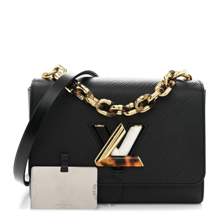 Túi Xách Louis Vuitton Epi Tortoiseshell Twist Shoulder Bag MM Black NSBD692