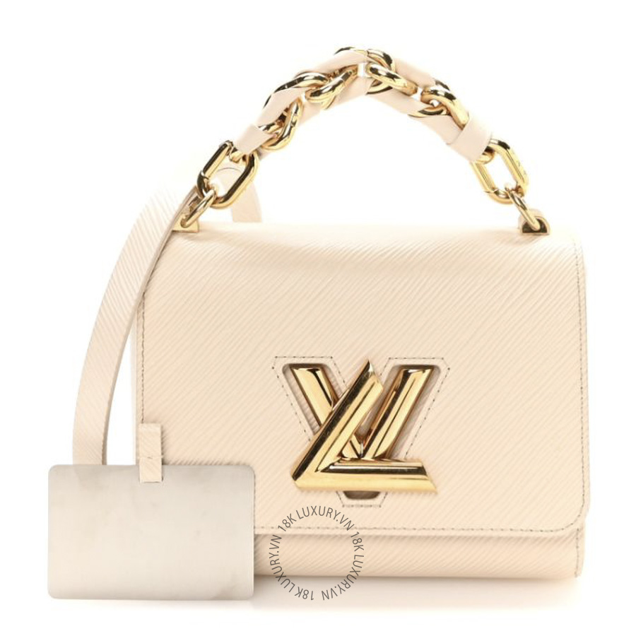Túi Xách Louis Vuitton Epi Twist Braided Chain Shoulder Bag PM Quartz White NSBD793