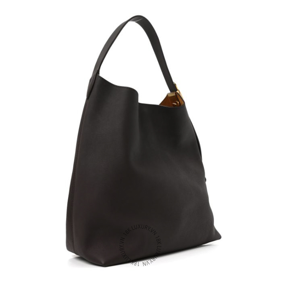 Túi Xách Louis Vuitton Grained Calfskin Low Key Hobo MM Chocolate NSBD756