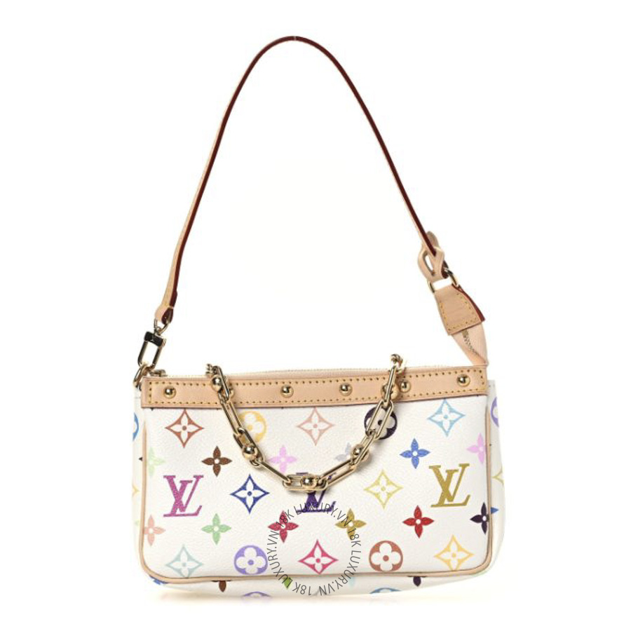 Túi Xách Louis Vuitton LV X TM Monogram Multicolor Pochette Accessories White MNGR478