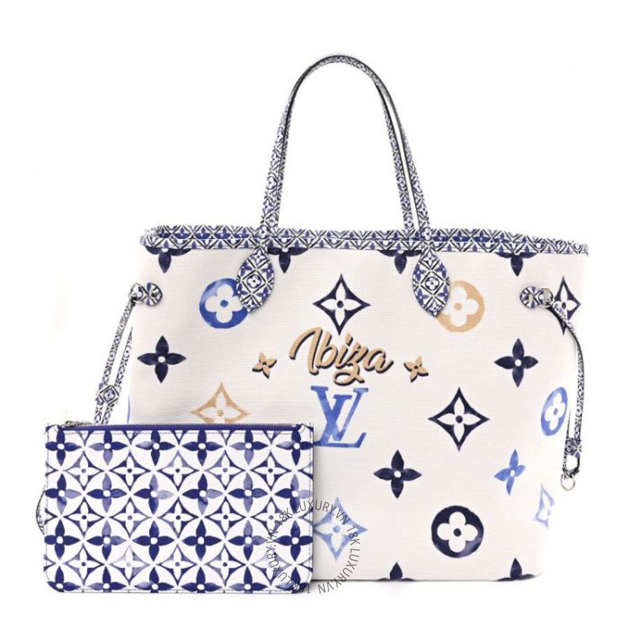 Túi Xách Louis Vuitton Monogram Canvas By The Pool Ibiza 2.0 Neverfull GM Blue MNGR820