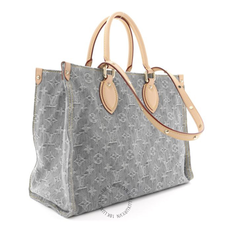 Túi Xách Louis Vuitton Monogram Denim Onthego MM Washed Grey MNGR746