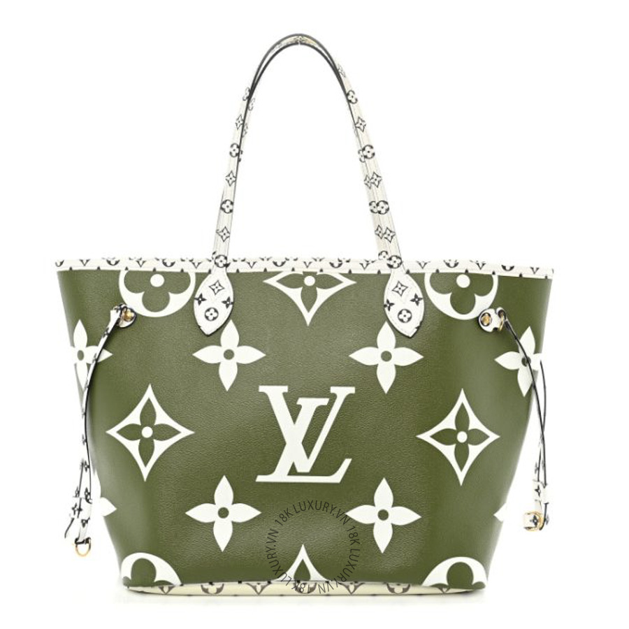 Túi Xách Louis Vuitton Monogram Giant Neverfull MM Kaki MNGR338