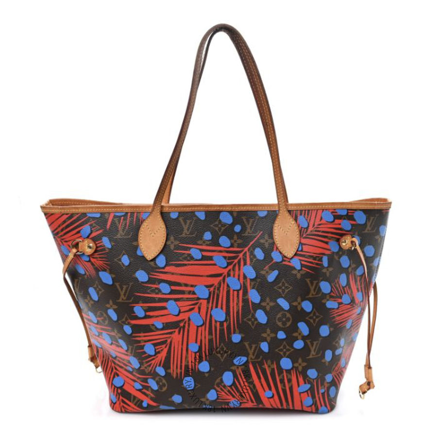 Túi Xách Louis Vuitton Monogram Jungle Dots Neo Neverfull MM Coquelicot Denim NSBD170