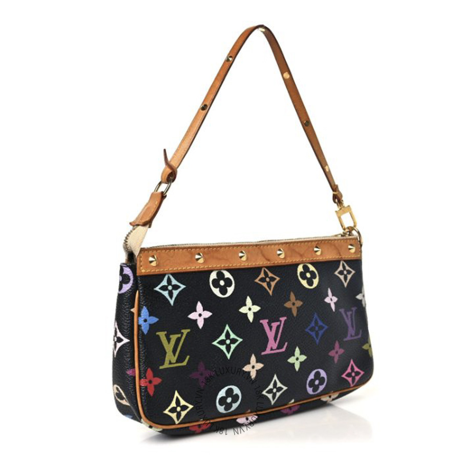 Túi Xách Louis Vuitton Monogram Multicolor Pochette Accessories Black NSBD014