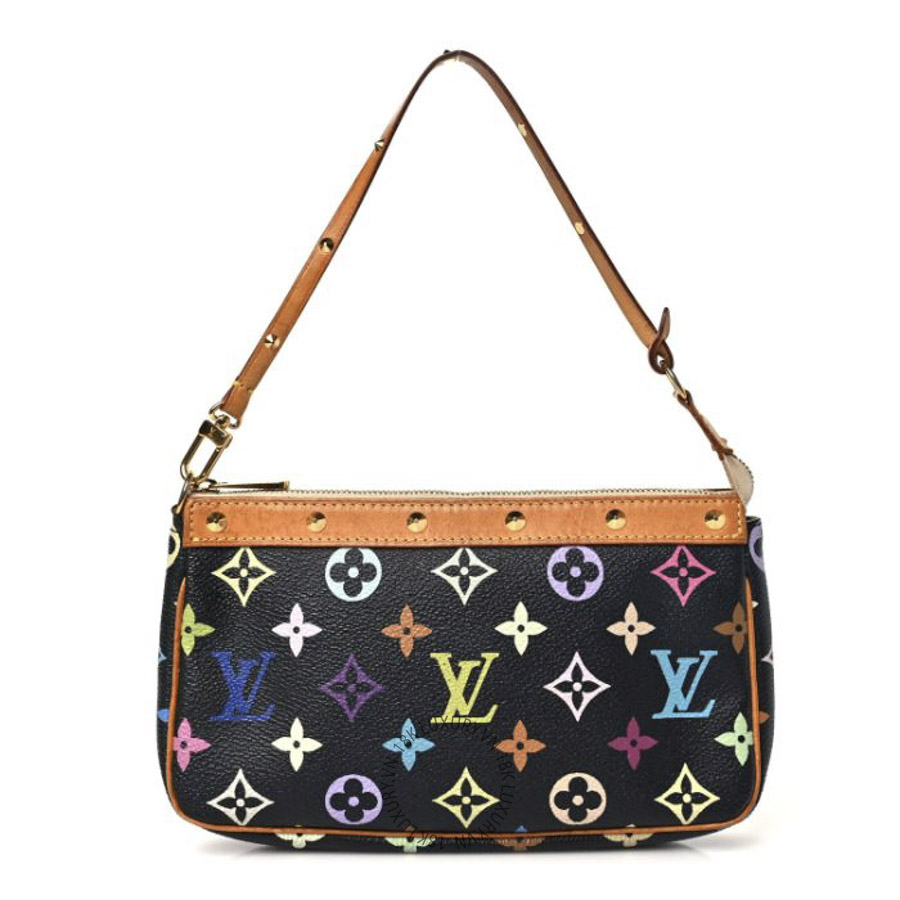 Túi Xách Louis Vuitton Monogram Multicolor Pochette Accessories Black NSBD014