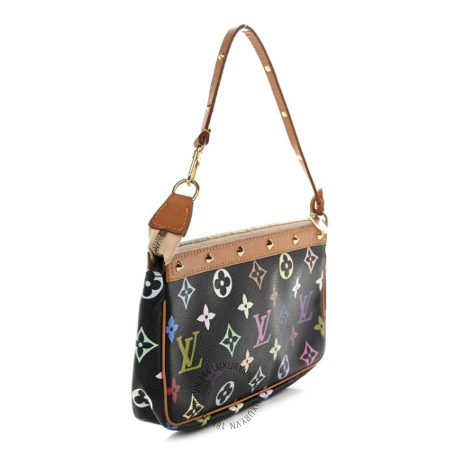 Túi Xách Louis Vuitton Monogram Multicolor Pochette Accessories Black NSBD152