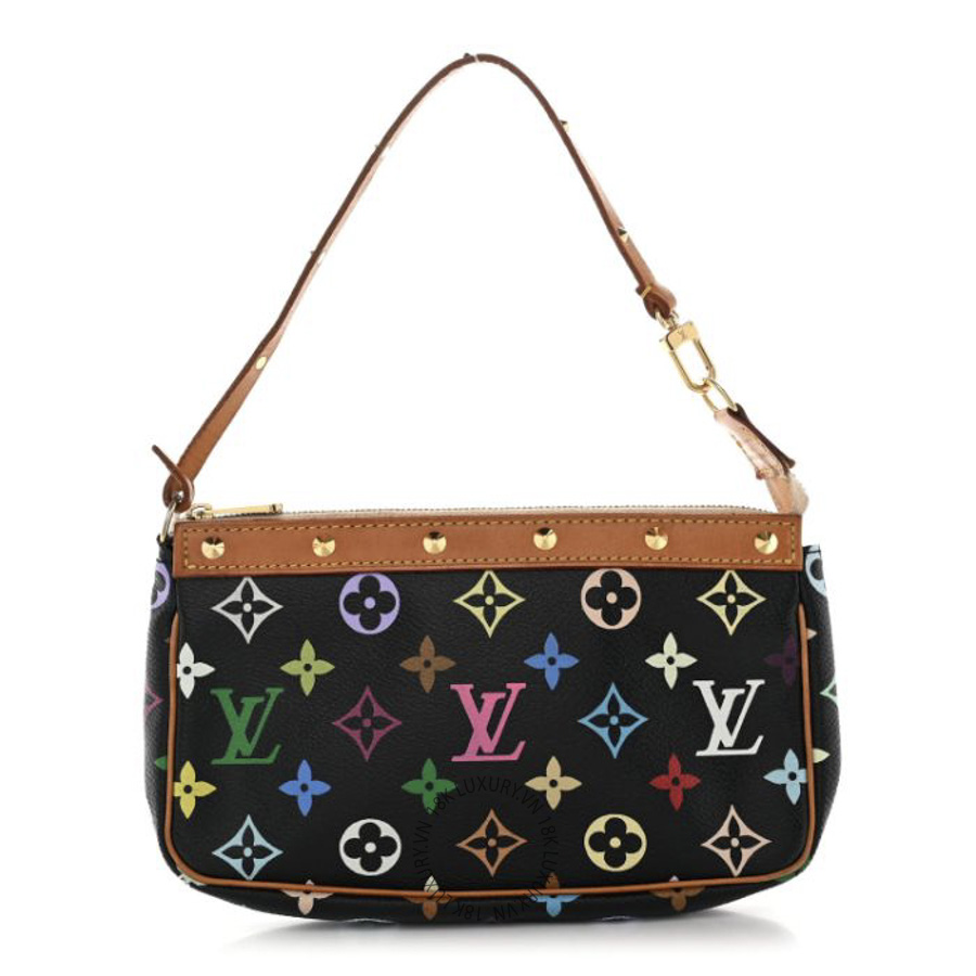 Túi Xách Louis Vuitton Monogram Multicolor Pochette Accessories Black NSBD152