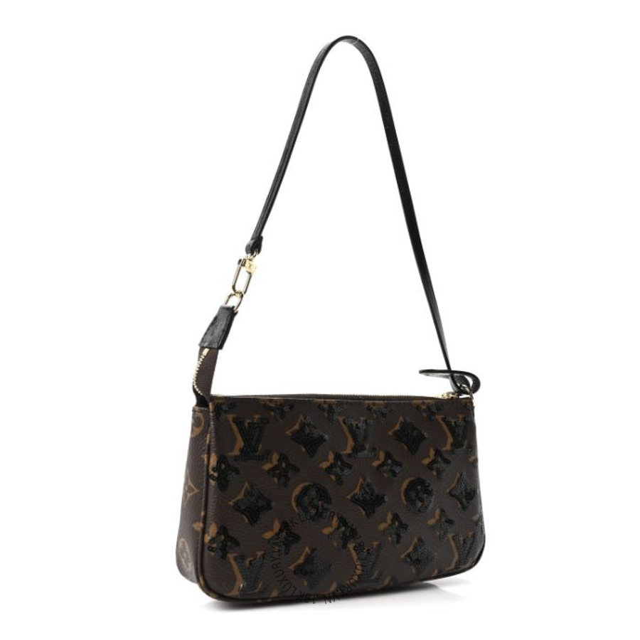 Túi Xách Louis Vuitton Monogram Sequins Pochette Accessories Black MNGR477