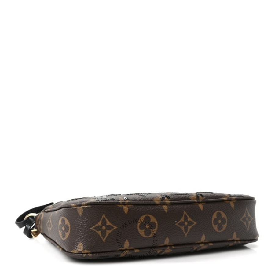 Túi Xách Louis Vuitton Monogram Sequins Pochette Accessories Black MNGR477 16 Túi Xách Louis Vuitton Monogram Sequins Pochette Accessories Black MNGR477