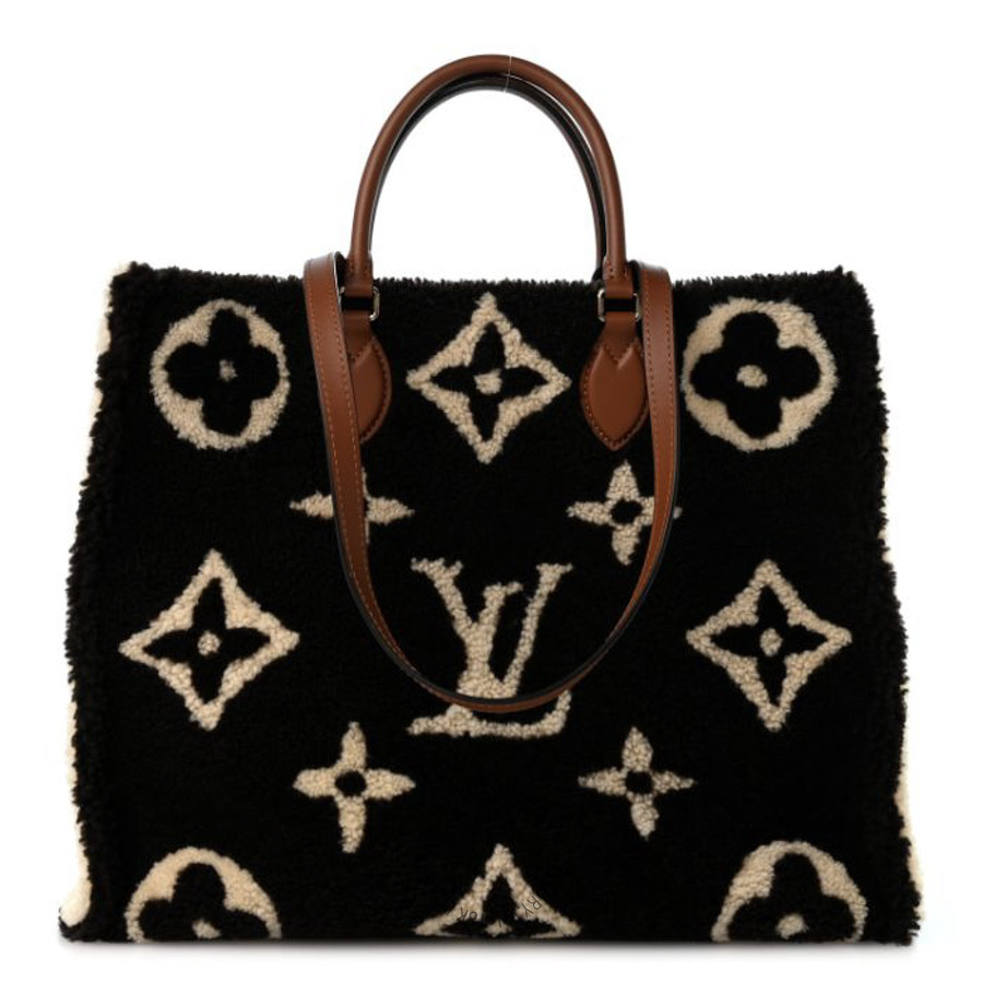Túi Xách Louis Vuitton Shearling Monogram Giant Teddy Onthego GM Marron MNGR453