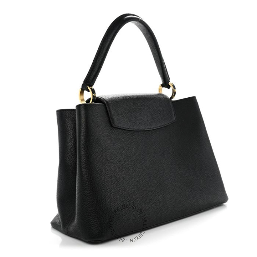 Túi Xách Louis Vuitton Taurillon Capucines MM Black Fuchsia MNGR446