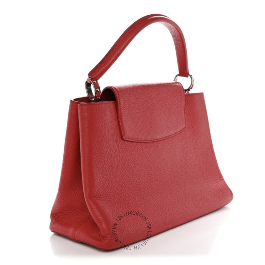 Túi Xách Louis Vuitton Taurillon Capucines MM Coquelicot NSBD649
