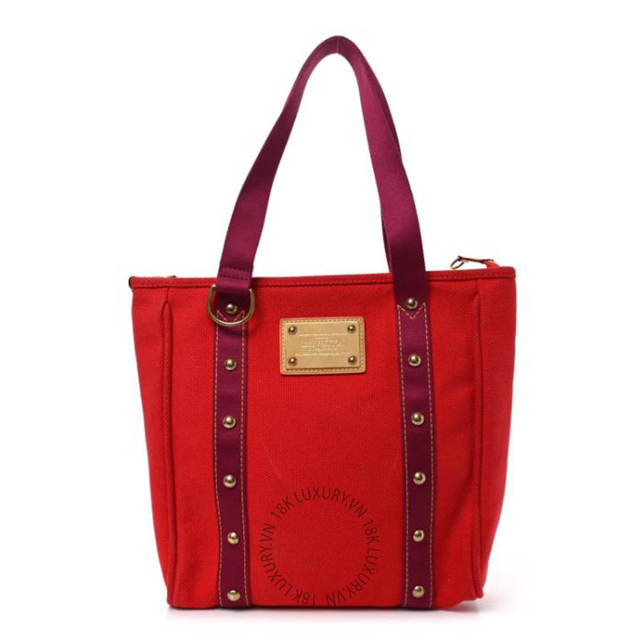 Túi xách Louis Vuitton Toile Antigua Cabas MM Red Pink FPTL022