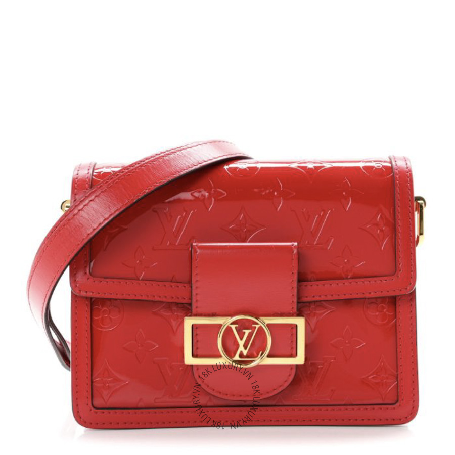 Túi Xách Louis Vuitton Vernis Monogram Dauphine Mini Red MNGR835