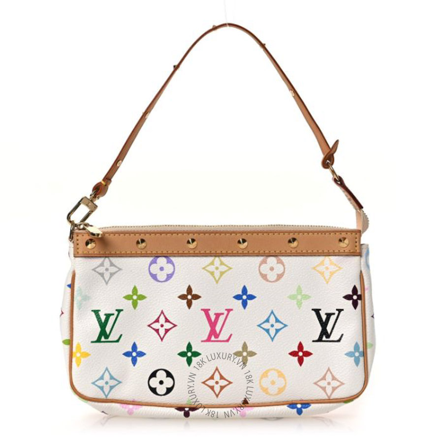 Túi xách LV Monogram Multicolor Pochette Accessories White FPNG447