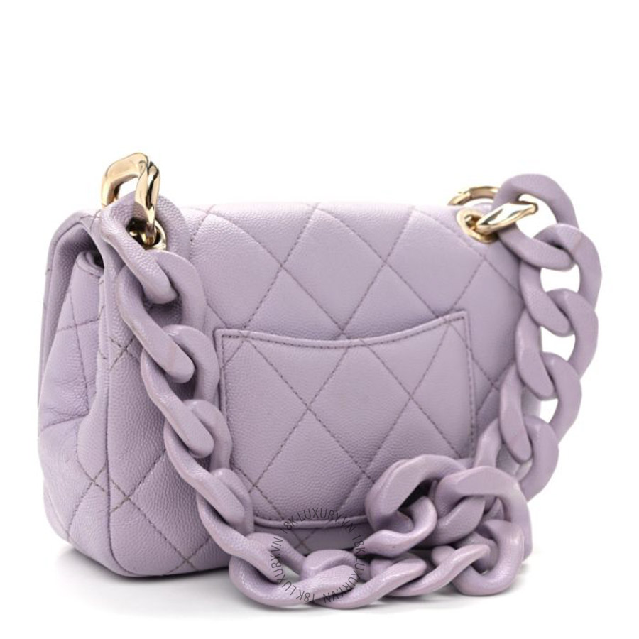 Túi Xách Mini Chanel Caviar Quilted Funky Match Mini Flap Light Purple CVB1109