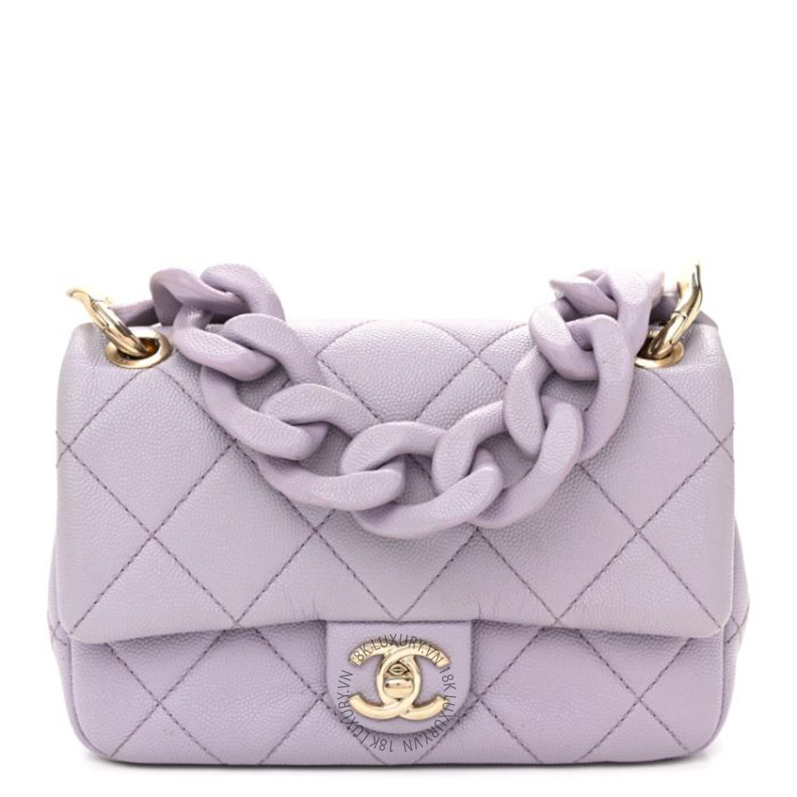Túi Xách Mini Chanel Caviar Quilted Funky Match Mini Flap Light Purple CVB1109