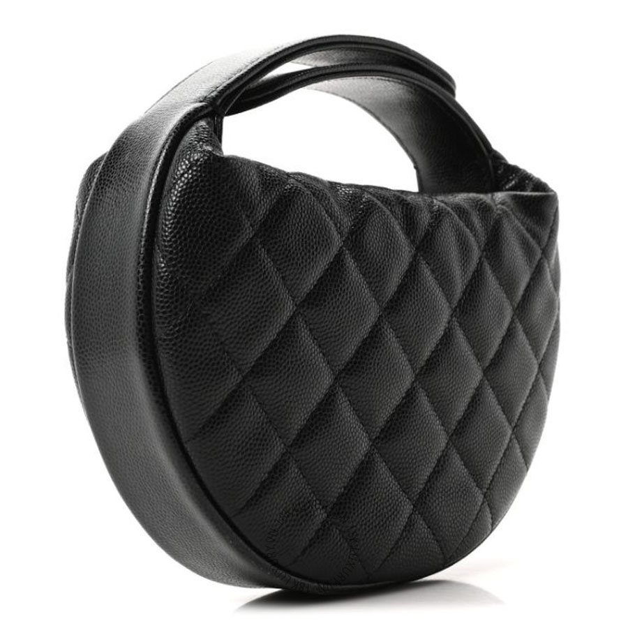 Túi Xách Mini Chanel Caviar Quilted Polly Pocket Pouch Hobo Black CVB443
