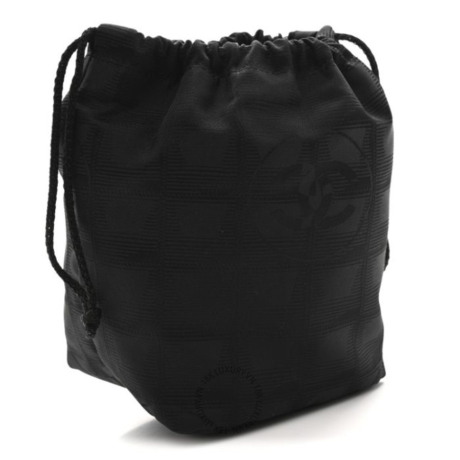 Túi Xách Mini Chanel Nylon Travel Drawstring Bag Black CVB584