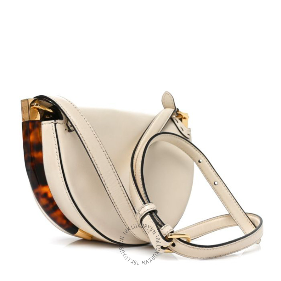 Túi xách mini Fendi Vitello King Plexiglass Moonlight Shoulder Bag White Ice TFD469
