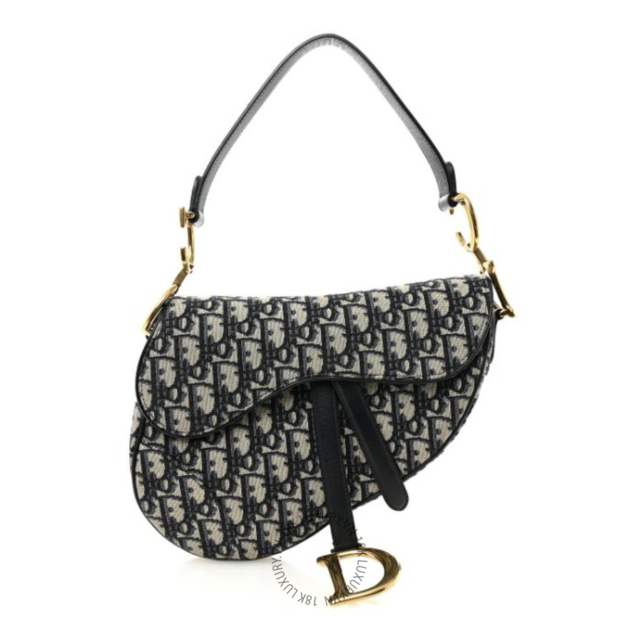 Túi Xách Nữ Yên Ngựa Christian Dior Oblique Saddle Bag Blue SPSS183