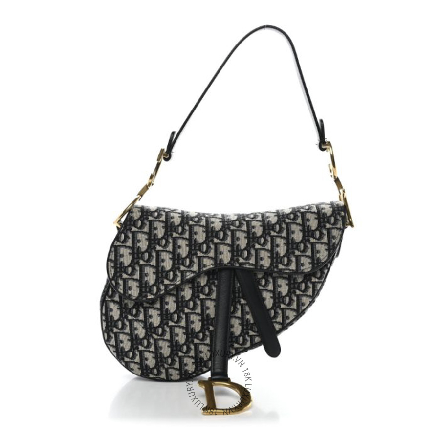 Túi Xách Nữ Yên Ngựa Christian Dior Oblique Saddle Bag Blue SPSS190