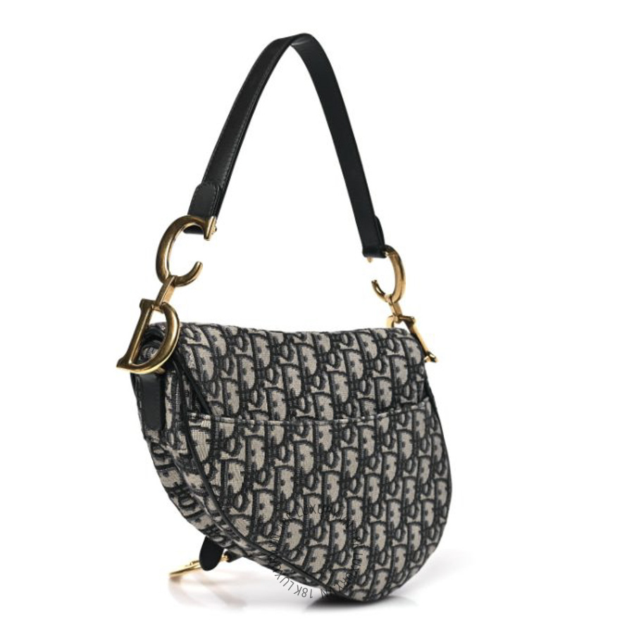 Túi Xách Nữ Yên Ngựa Christian Dior Oblique Saddle Bag Blue SPSS191