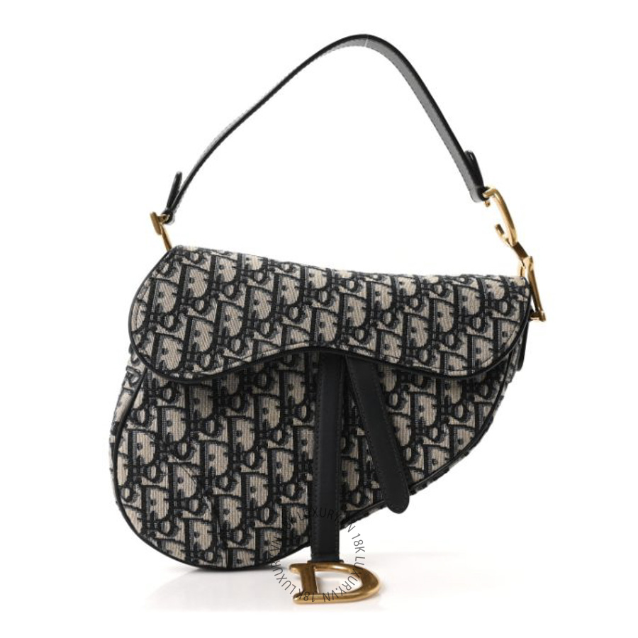 Túi Xách Nữ Yên Ngựa Christian Dior Oblique Saddle Bag Blue SPSS193