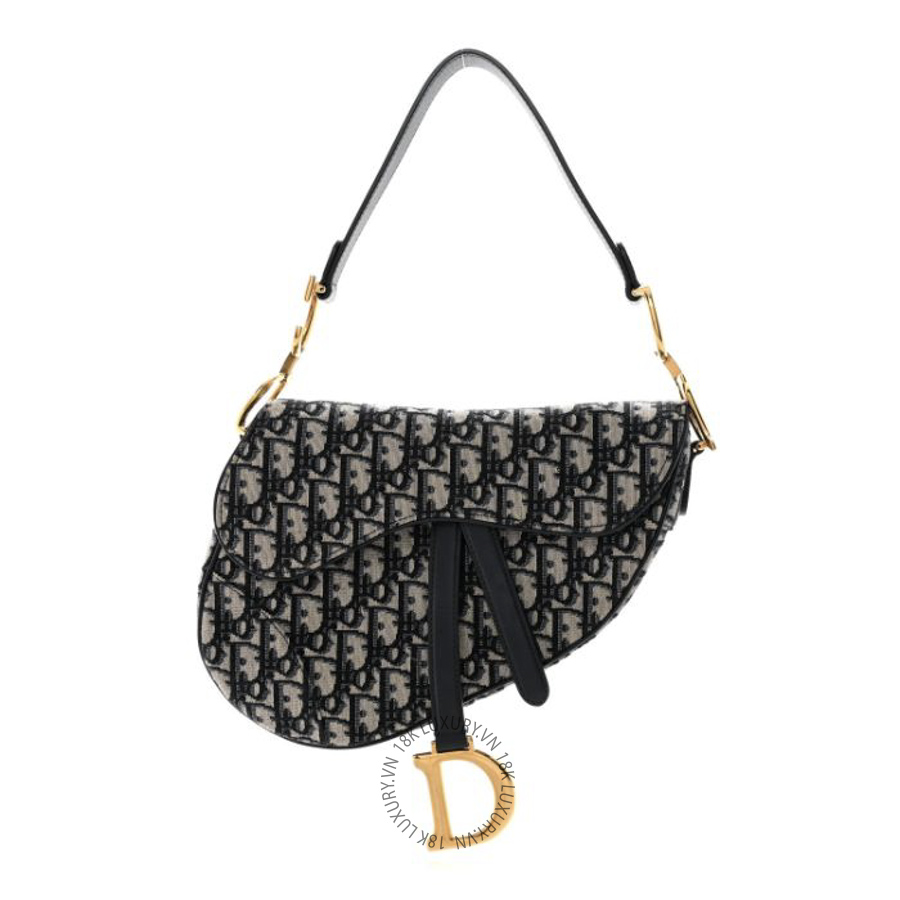 Túi Xách Nữ Yên Ngựa Christian Dior Oblique Saddle Bag Blue SPSS196