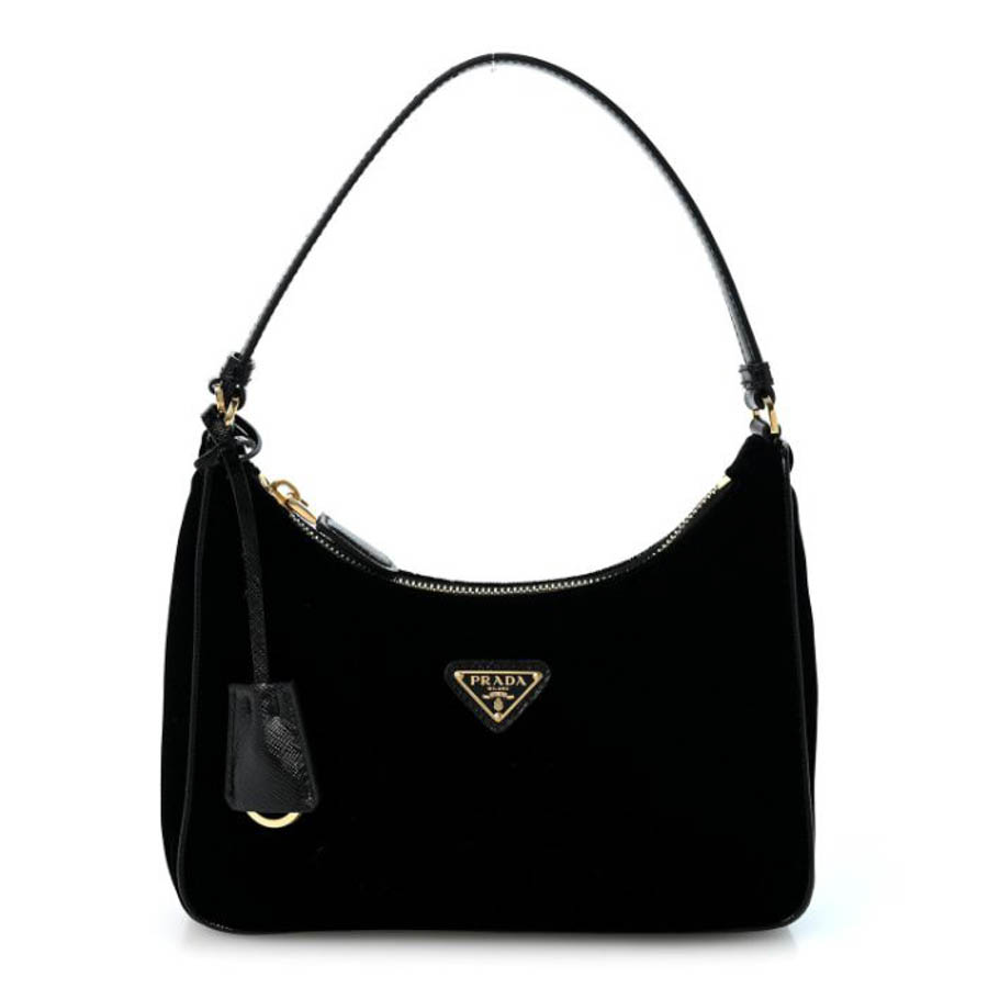 Túi xách Prada Velvet Nappa Mini Re-Edition Shoulder Bag Black FPTP475
