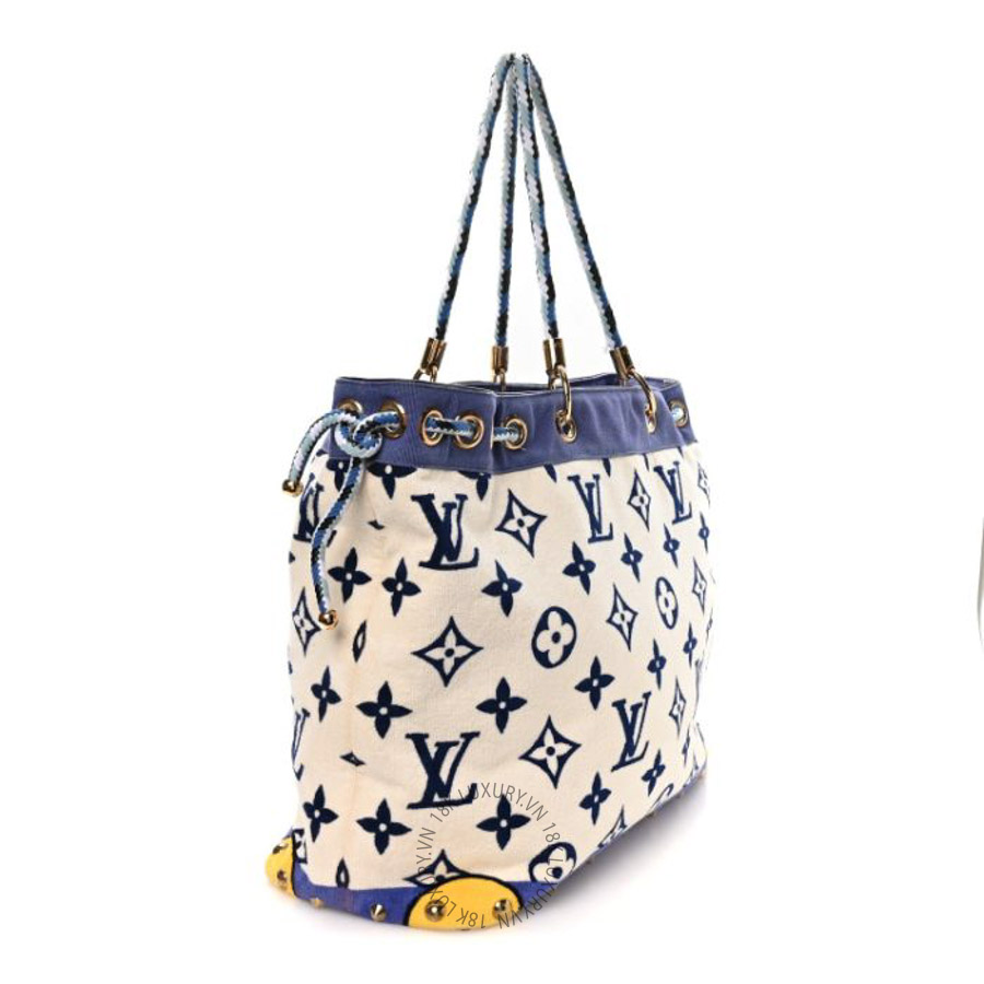 Túi xách tote Louis Vuitton Cotton Monogram Eponge Cabas Blue QWE1166