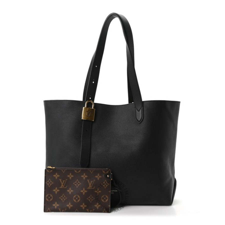 Túi xách tote Louis Vuitton Grained Calfskin Low Key Cabas MM Black QWE712