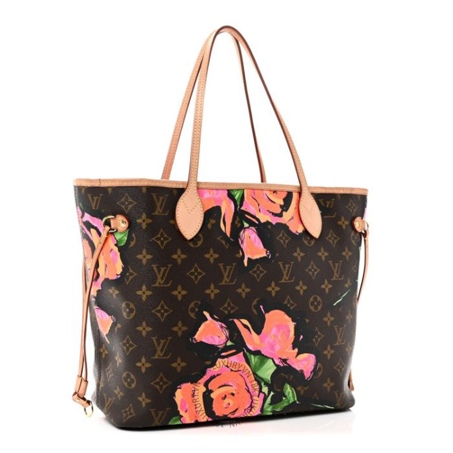 Túi xách tote Louis Vuitton Monogram Roses Neverfull MM QWE756