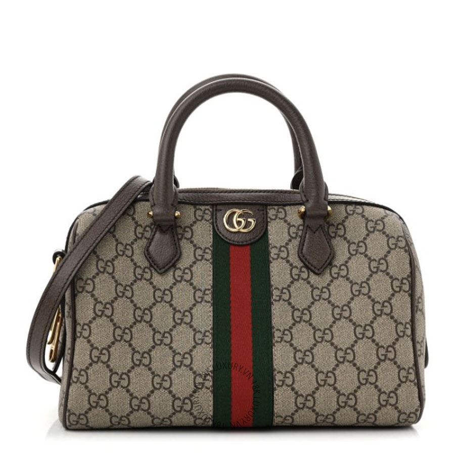 Túi Xách Trống Gucci GG Supreme Monogram Web Small Ophidia Top Handle Bag Beige Ebony GDCB234