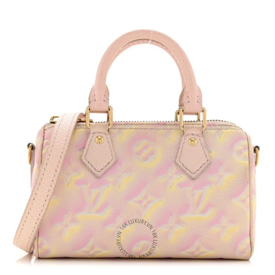 Túi Xách Trống Louis Vuitton Empreinte Monogram Summer Stardust Nano Speedy Pink NSBD824