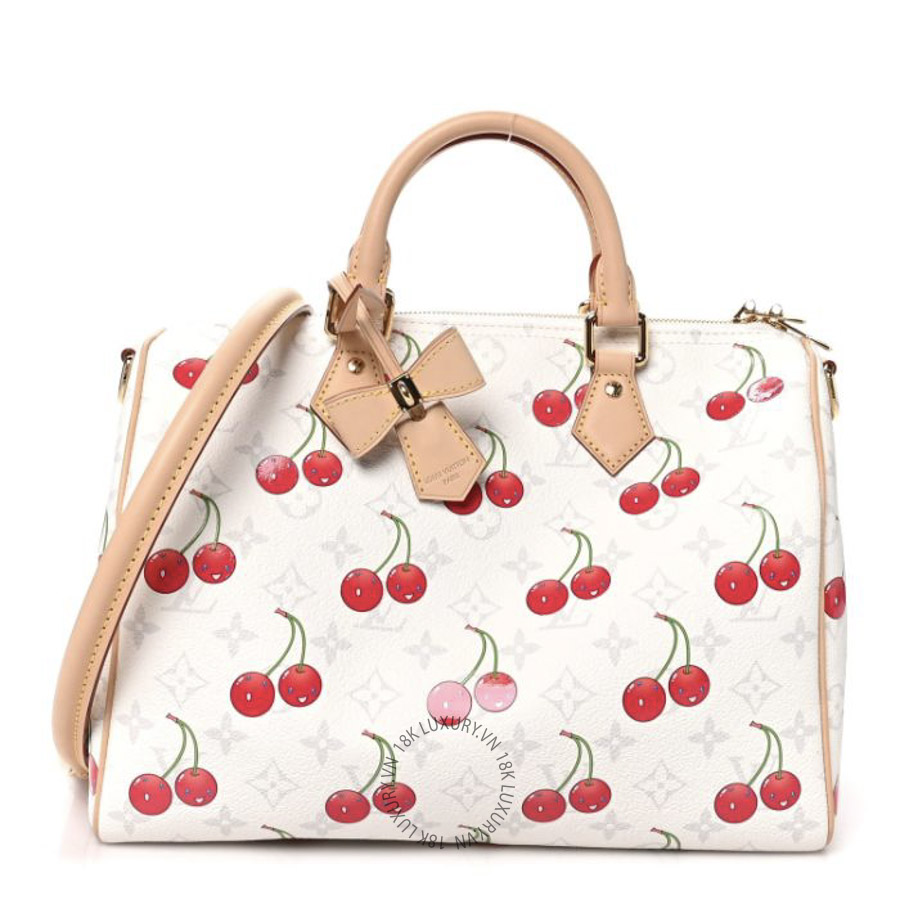 Túi Xách Trống Louis Vuitton LV X TM Monogram Cerises Speedy Soft Bandouliere 30 MNGR571
