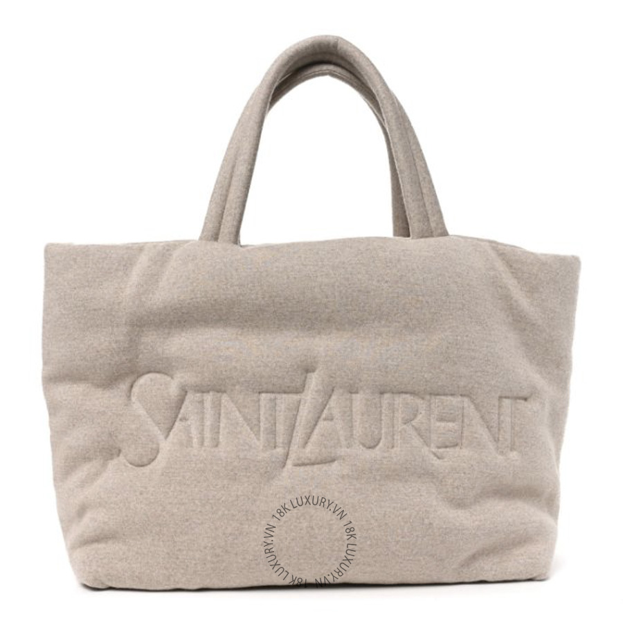 Túi Xách Yves Saint Laurent Jersey Wide Puffer Tote Chalk Beige ZZN712