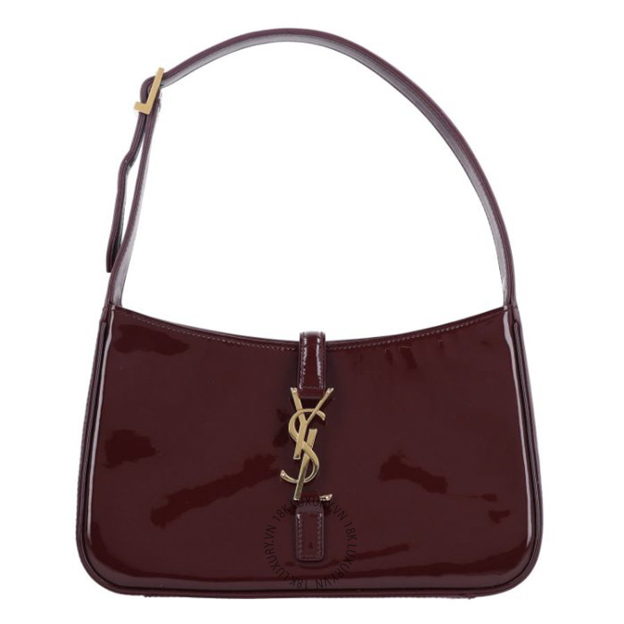 Túi Xách Yves Saint Laurent Patent Le 5 A 7 Hobo Bordeaux ZZN376
