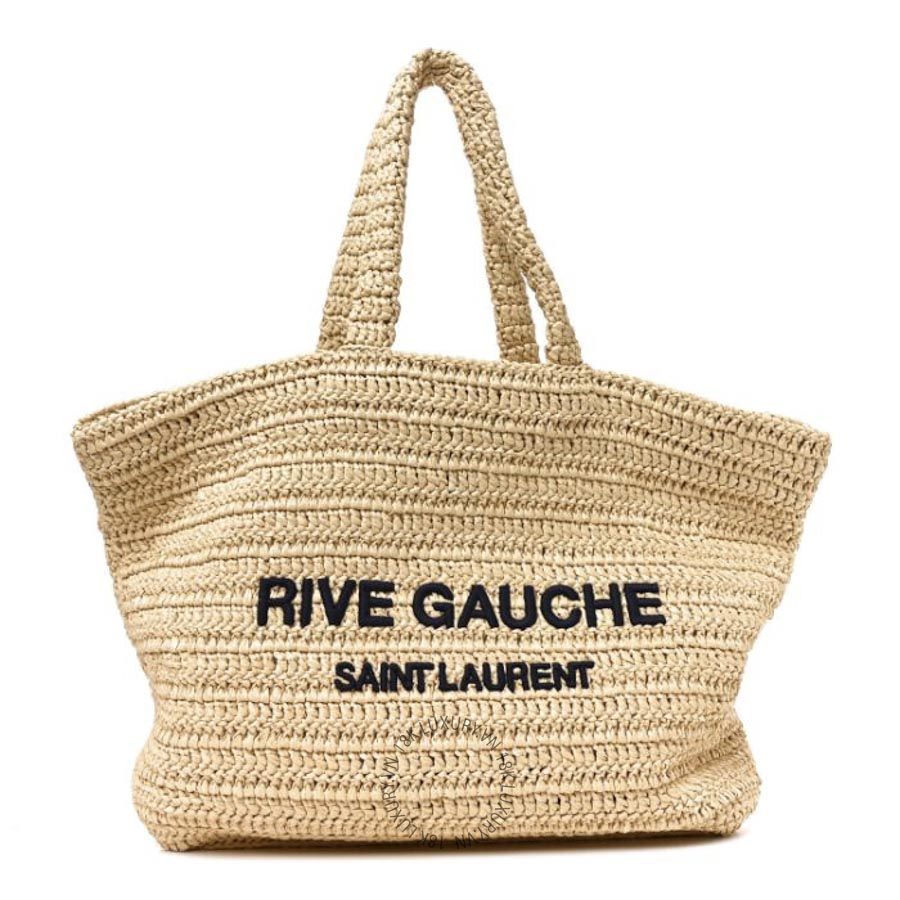 Túi Xách Yves Saint Laurent Raffia Rive Gauche Tote Natural ZZN219