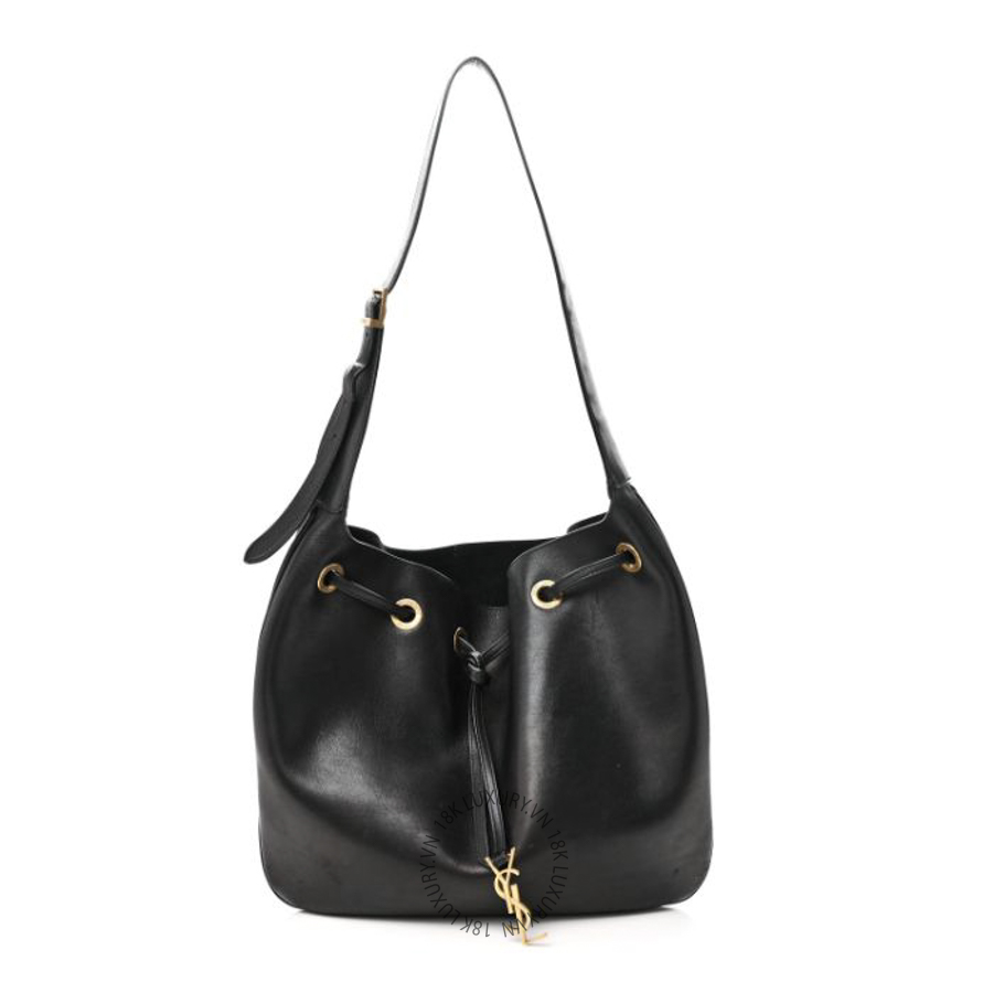 Túi Xách Yves Saint Laurent Smooth Calfskin Paris VII Large Flat Hobo Black ZZN970