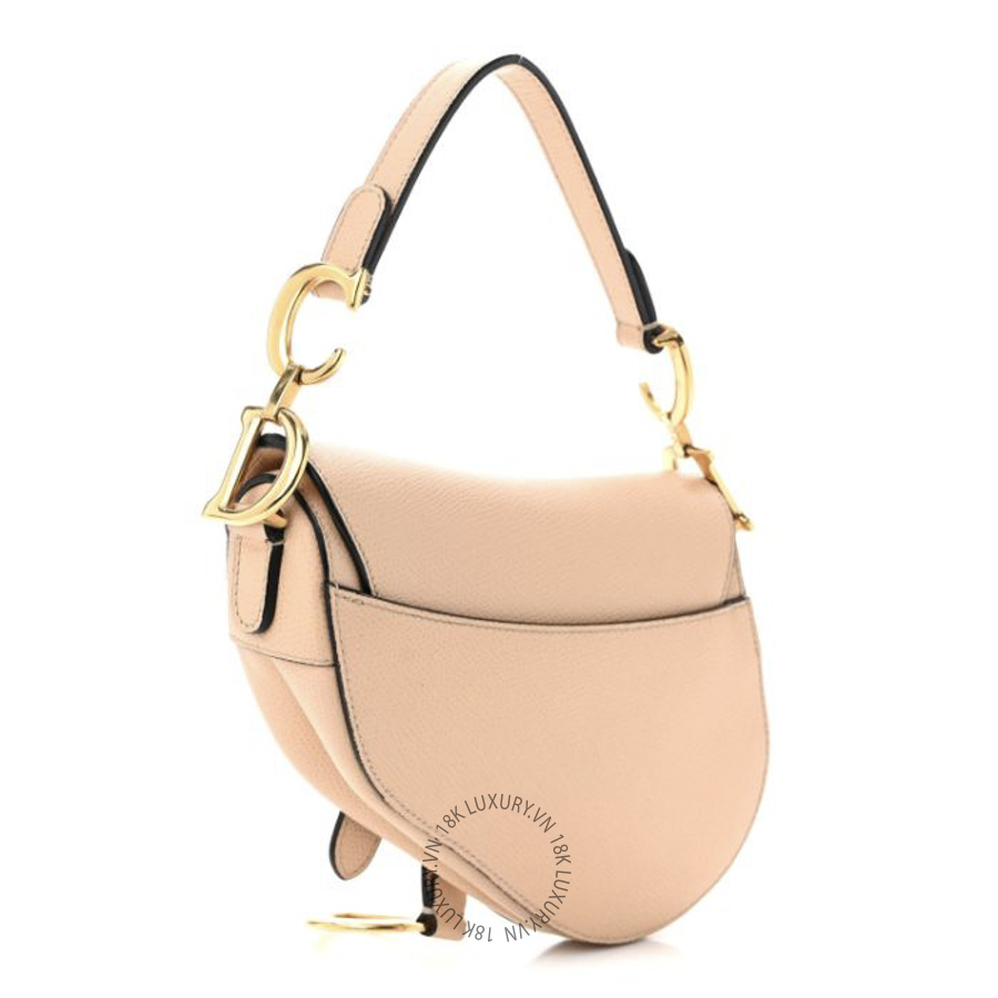 Túi Yên Ngựa Christian Dior Grained Calfskin Mini Saddle Bag Beige SPSS092
