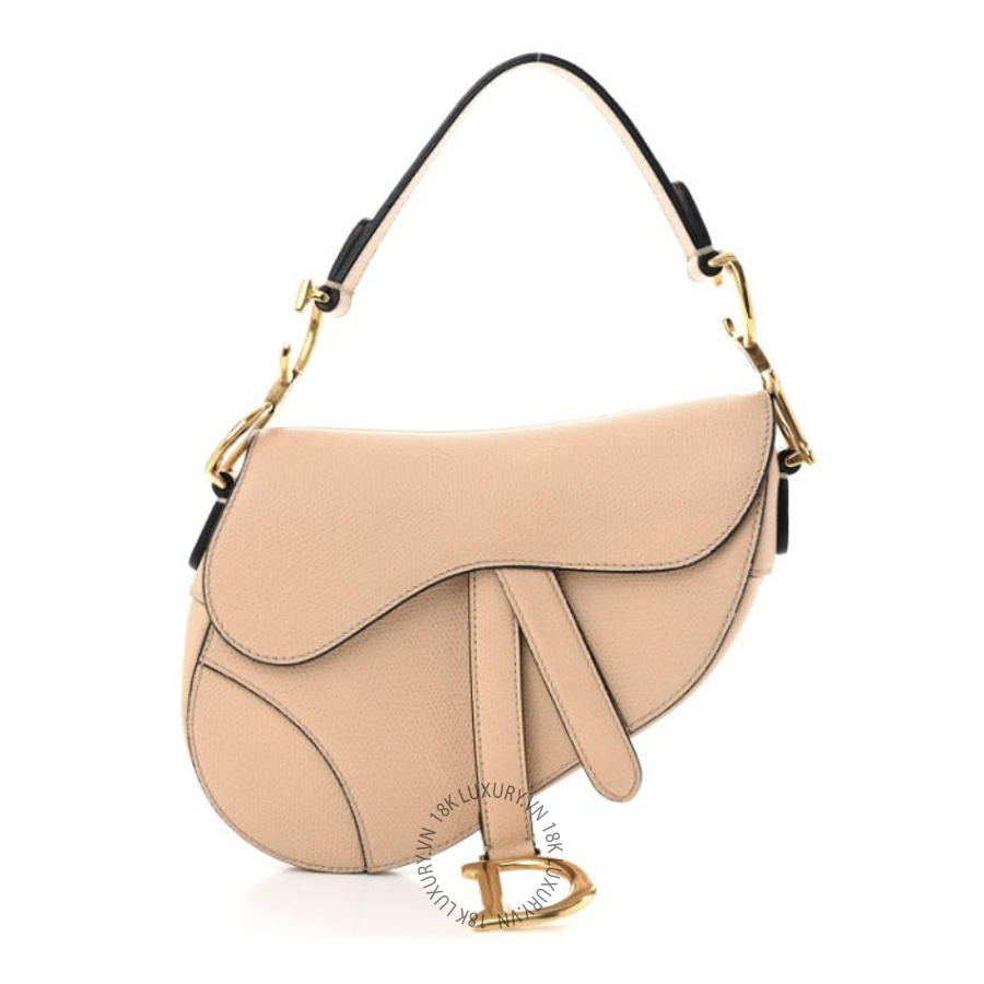 Túi Yên Ngựa Christian Dior Grained Calfskin Mini Saddle Bag Beige SPSS092