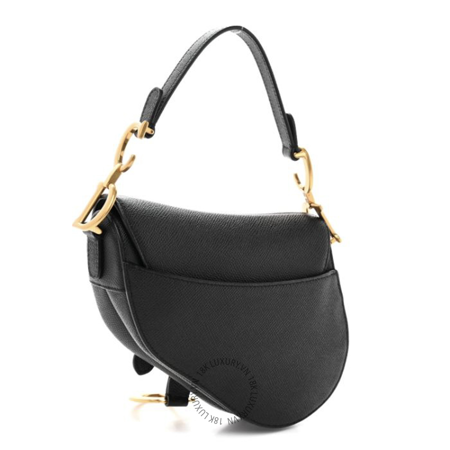 Túi Yên Ngựa Christian Dior Grained Calfskin Mini Saddle Bag Black SPSS195