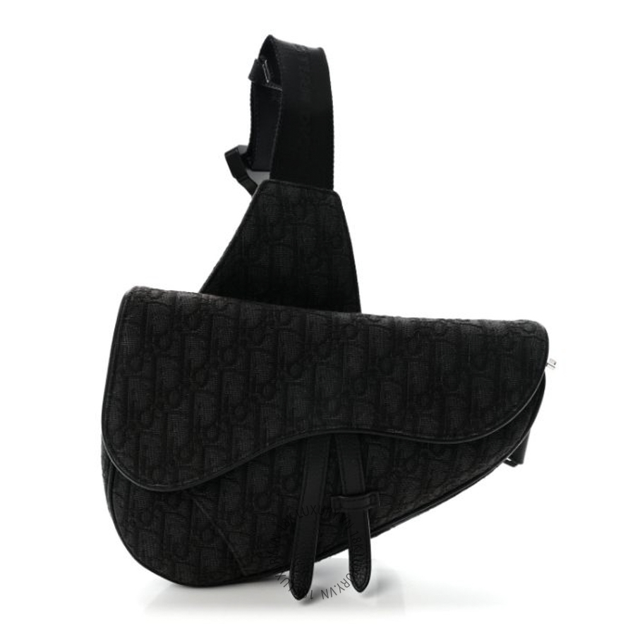 Túi Yên Ngựa Christian Dior Oblique Saddle Bag Black Blue SPSS163